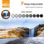 Okay&F CONCEPT 67mm Variable ND2-ND400 ND Lens Filter (1-9 Stops) for Cam... - Image 3