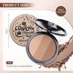 Blush Contour Palette, Bronzer & Highlighter Powder, Setting for Cheek... - Image 3