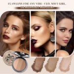 Blush Contour Palette, Bronzer & Highlighter Powder, Setting for Cheek... - Image 7