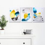 Summary Canvas Wall Artwork for Bed room Fashionable 3 Piece Framed Wall Artwork Ye... - Image 3