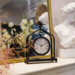 SOFFEE DESIGN 7.5'' x 10'' Mantel Clock Iron Tower Body, Inventive Bir... - Image 3