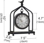 SOFFEE DESIGN 7.5'' x 10'' Mantel Clock Iron Tower Body, Inventive Bir... - Image 6