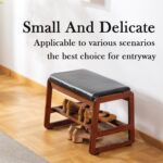 latifolia Stable Wooden Bench, Entryway Shoe Bench with Cushion, 2 Tier S... - Image 5