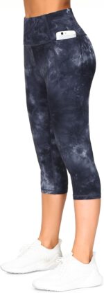 THE GYM PEOPLE Tummy Management Exercise Capris Leggings with Pockets Excessive... - Image 3