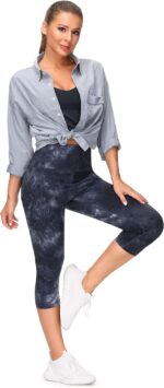 THE GYM PEOPLE Tummy Management Exercise Capris Leggings with Pockets Excessive... - Image 6