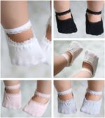 Child Woman Socks Lace Non-skid Toddler Socks New child Infants Anti Slip ... - Image 3