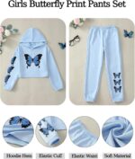 Women' Clothes Set Butterfly Print Crop Prime Hoodies Sweatpants 2 Piec... - Image 7