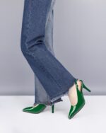 Zamikoo Girls Beaded Pumps Excessive Heel Slingback Pointed Toe Slip On 3.5... - Image 3