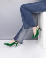 Zamikoo Girls Beaded Pumps Excessive Heel Slingback Pointed Toe Slip On 3.5... - Image 4