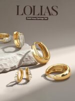 LOLIAS Small 14K Gold Plated Chunky Hoop Earrings for Girls Hypoallerg... - Image 4