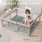 Child Play Mat for Ground, 50x50 Vegan Leather-based Playpen Mat, Thickened Fo... - Image 3