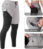 OEBLD Mens 2 in 1 Athletic Working Pants Fast Dry Gymnasium Exercise Shorts ... - Image 4