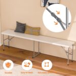 HLPB Folding Bench 6 ft, Foldable Plastic Bench with Deal with and Clean... - Image 4