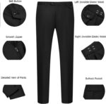 WULFUL Males's 3 Piece Slim Match Go well with Set Two Button Blazer Jacket Vest P... - Image 6