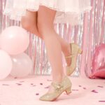 Dufannie Ladies Gown Sneakers Low Heel Princess Flats Mary Jane Flower We... - Image 8