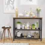 Ecoprsio Small Console Desk, Couch Desk with Double Mesh Cabinets, Ind... - Image 3