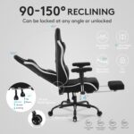 Gaming Chair Breathable Cloth,Pc Workplace Chair with Footrest,Mas... - Image 5