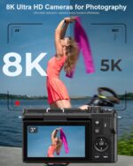 8K Digital Digicam, 88MP Cameras for Pictures, WiFi Vlogging Digicam ... - Image 3