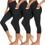 3 Packs Leggings with Pockets for Girls, Delicate Excessive Waisted Tummy Contr... - Image 2