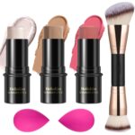 3 Pcs Cream Contour Stick Make-up Package, Shades with Highlighter, Blush a... - Image 2