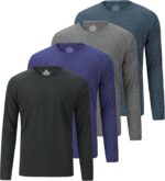 4 Pack Males's Dry Match T Shirts Athletic Operating Gymnasium Exercise Lengthy Sleeve... - Image 2