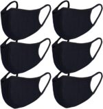 6pcs/Pack Black Masks Windproof Dustproof Masks Breathable Reusable Was... - Image 2