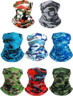 8 Pcs Summer time Camo Neck Gaiter Scarf Bandanas for Males Solar Hoods Balacla... - Image 2