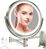 8" Wall Mounted Lighted Make-up Mirror, 3000mAh Rechargeable Double Sid... - Image 2