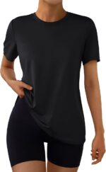 AUTOMET Ladies's Exercise Tops Quick Sleeve Gymnasium Shirts Summer season Athletic Y... - Image 2