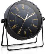 AYRELY® Classic Black Steel Desk Clock,Battery Operated Mantel Clocks,... - Image 2