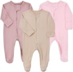 Aablexema Child Zipper Pajamas Bamboo Rayon, 3pcs Unisex Toddler Onesie ... - Image 2