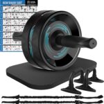 Ab Curler Wheel, 6-in-1 Ab Curler Package with Knee Mat, Push-Up Bars, Res... - Image 2