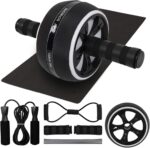 Ab Wheel Curler – 4 in 1 Ab Curler Package with Knee Mat, Leap Rope & Stre... - Image 2
