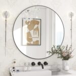 BEAUTYPEAK 24 Inch Spherical Mirror, Metallic Body Circle Mirror, Wall Mount... - Image 2