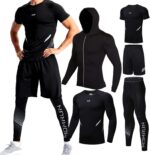 BOOMCOOL 5PCS Exercise Units incluir Compression Shirt Pants Hoodie Jack... - Image 2