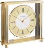 Bulova B1700 Grand Prix Desk Clock | Brass MetalFinish | Glass Enclos... - Image 2
