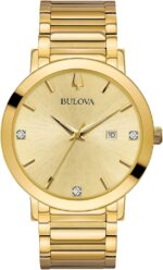 Bulova Males's 3-Hand Quartz Watch with Diamond Dial and Edge to Edge Cr... - Image 2
