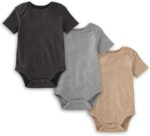 Burt's Bees Child Unisex Brief Sleeve Natural Cotton Bodysuits, 3-Pack - Image 2