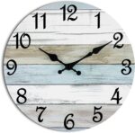 CHYLIN Wall Clock, Silent Non Ticking Battery Operated, Rustic Coastal... - Image 2