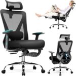 COMHOMA Ergonomic Workplace Chair Massive and Tall Gaming Chair with Footrest... - Image 2