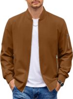 COOFANDY Males Bomber Jacket Light-weight Informal Windbreaker Zip Up Coat ... - Image 2