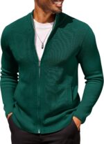COOFANDY Mens Zip Up Cardigan Sweater Slim Match Informal Full Zip Sweater... - Image 2