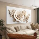 Canvas Artwork Wall Decor Print Work White Flower Wall Artwork Prints Pic... - Image 2