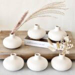 Carrot's Den - Set of 6 Nordic Minimalist White Ceramic Donut Bud Vase... - Image 2