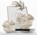 Ceramic Vase - Set of two for House Decor,White Flower Form Pampas Vases... - Image 2