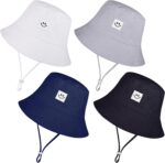Cooraby 4 Pack Child Solar Hat Breathable Smile Bucket Hat Toddler Solar Pr... - Image 2
