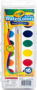 Crayola Washable Kids's Artwork Provides Assorted Watercolor Paint Col... - Image 2