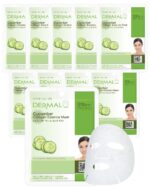 DERMAL Cucumber Collagen Essence Facial Masks Sheet 23g Pack of 10 - So... - Image 2