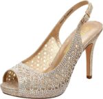 DREAM PAIRS Girls's Excessive Heels Platform Costume Rhinestones Peep Toe Pum... - Image 2