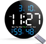 Digital Wall Clock, 10 in Wall Clock with Massive LED Show Seconds Di... - Image 2